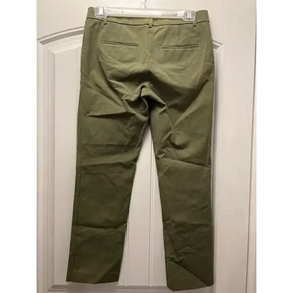 Ann Taylor Women’s Straight Stretch Casual Ankle Pants Size 0 Green Mid Rise - Picture 3 of 4
